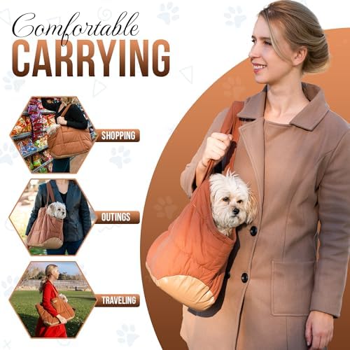 Plush Dog Purse Carrier for Small Dogs, Soft Tote - Image 2