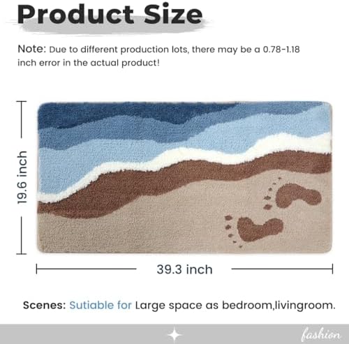 Cute Ocean Bathroom Rug Super Absorbent Bath Mat Machine Washable and Non Slip - Image 2