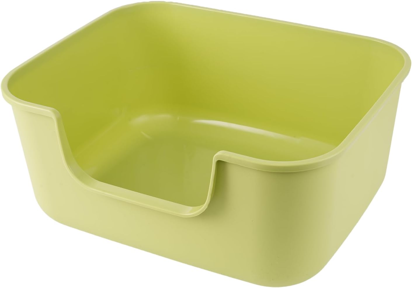 Large Cat Litter Box with High Sides,Cat Boxes for Indoor Cats,Cat Litter Pan for Kitty,Litter Box with Low Entry,Easy to Clean,Anti-Splashing (Green)