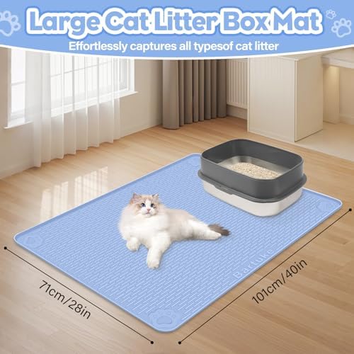 Silicone Cat Litter Mat for Litter Box 40”x28” Large Cat Mat - Image 2
