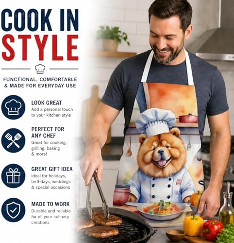 Caroline's Treasures Chow Chow The Chef Apron Cooking Kitchen Server Baking - Image 2