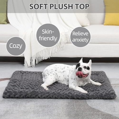 Exsnugy Washable Dog Bed Mat Large Size Fluffy Pet Crate Pad 42x28 XL - Image 4