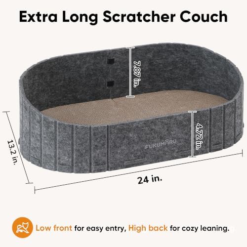 FUKUMARU Cat Scratcher, 24 Inch Sofa Shape Cat Scratching Bed Couch Indoor - Image 4