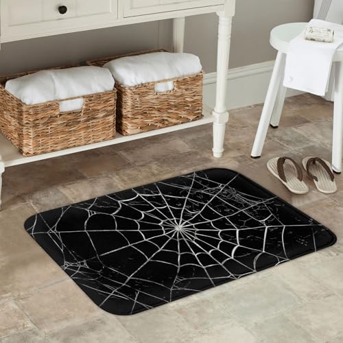 Spider Web Bath Mat 24x16 Inch Non-Slip Soft Microfiber Bathroom Rugs Washable - Image 2