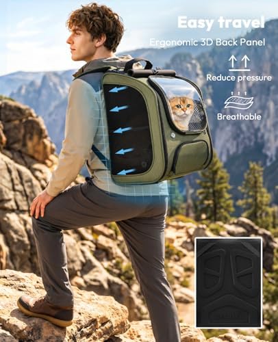 Pecute Cat Backpack Carrier, Large Space Cat Bubble Backpack - Image 3