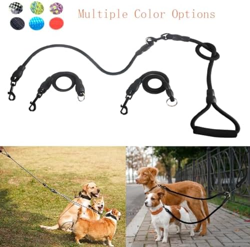 3 Dog Leash for 1-3 Dogs, 360° Swivel - Image 2