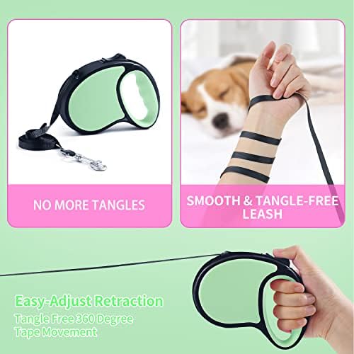 Retractable Dog Leash 16Ft/5M for Small Medium Dogs, Light Green - Image 3