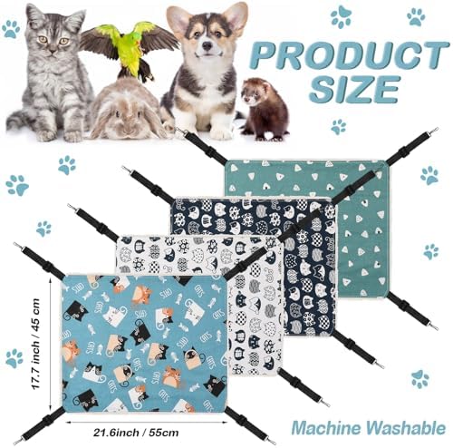 4 Pcs Cat Hammock for Cage Reversible Hanging Pet Bed - Image 2