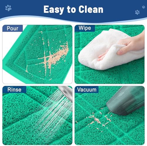 Smiry Cat Litter Box Mat 47x32, Non-Slip Water Resistant Litter Trapping Mat - Image 5