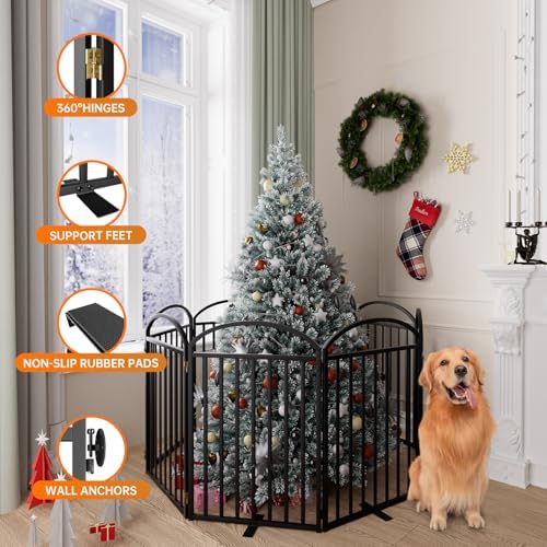 SNUOWU 8 Panels Full Matel Freestanding Dog Gates - Image 5