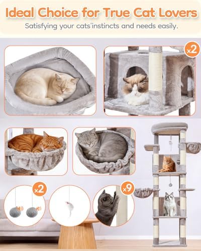 Taoqimiao Heavy Duty Cat Tree, 73In Sturdy Cat Tower - Image 6