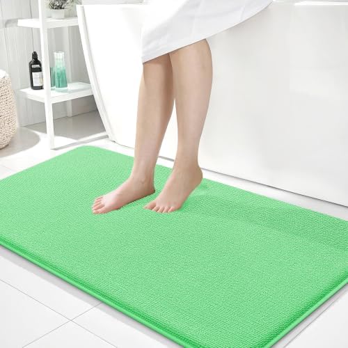OLANLY Memory Foam Bathroom Runner Rugs 44x24, Long Bath Mats, Mint Green by OLANLY