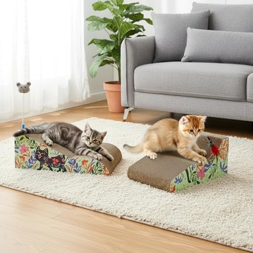 WUWEOT 2 in 1 Cat Scratching Board, Removable Cardboard Scratching Pad - Image 7