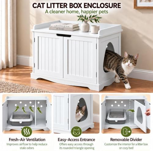 Yaheetech Hidden Cat Litter Box Enclosure Furniture - Image 3