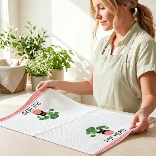 4 Pcs Funny Cat Kitchen Towels, Plant Lover Gifts - Image 6