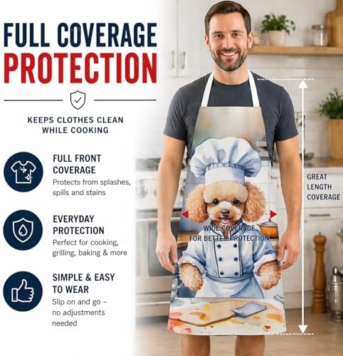 Caroline's Treasures Poodle The Chef Apron Cooking Kitchen Server Baking Crafts - Image 3