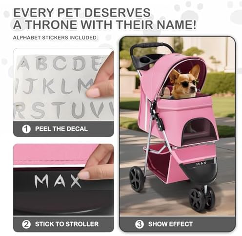MoNiBloom Pet Stroller for Small/Medium Dogs and Cats up to 33 lbs - Image 6