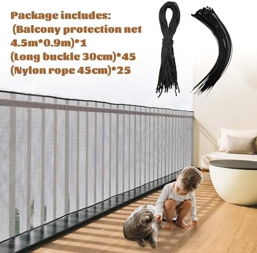 Hosuly Banister Guard Balcony Netting, 18 x 3 ft, 1 Set - Image 3