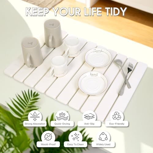 BoxedHome Stone Drying Mat for Kitchen Counter, Large Stone Drying Mat Foldable - Image 5