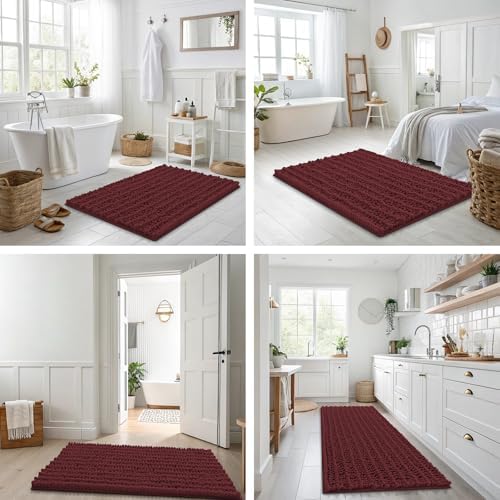 Smiry Bathroom Rugs 48X32, Extra Soft Rubber Backing Chenille Bath Mats - Image 7