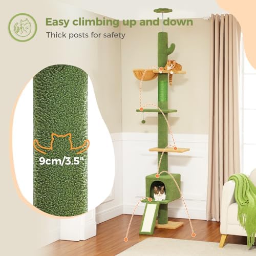 PEQULTI Floor to Ceiling Cat Tree, Adjustable 83-108in 5-Level Tower - Image 5
