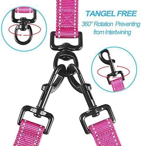 PetBonus Double Dog Leash, No Tangle Dual Leash, Reflective Walking Training - Image 2