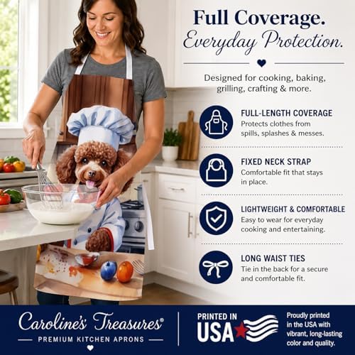 Caroline's Treasures Chocolate Poodle The Chef Apron Cooking Kitchen Server - Image 4