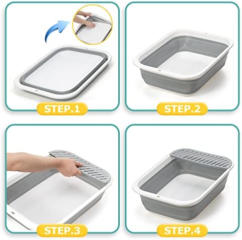 Foldable Cat Litter Box, Large Height-Adjustable Anti-Splash Open Air Kitty - Image 7
