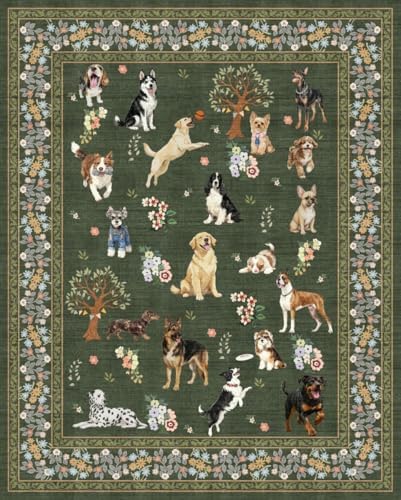 Dark Green Floral Area Rug 8x10 by WelcometoBabovid