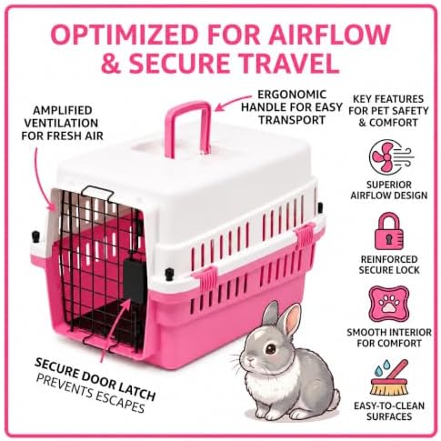 20-Inch Pink Hard Shell Pet Carrier - Image 3