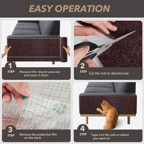 78.7"x15.8" DIY Cat Scratch Furniture Protector, Self-Adhesive - Image 6