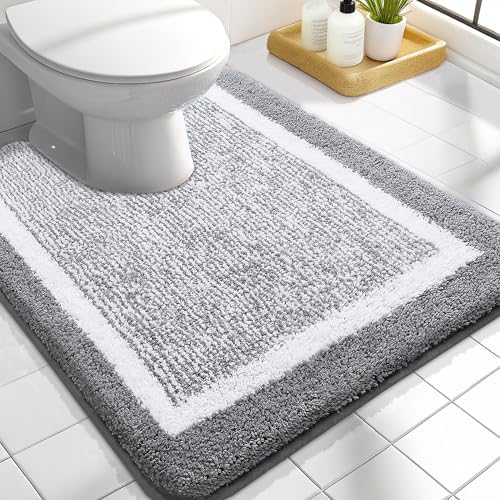OLANLY Toilet Rugs U-Shaped 24x20, Soft Absorbent Microfiber Bath Mat by OLANLY
