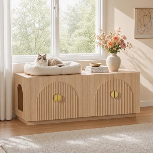 Amunrbrek Double Cat Litter Box Enclosure Furniture by Amunrbrek