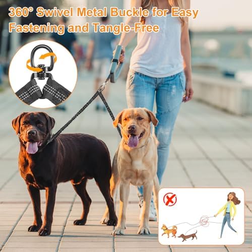 Double Dog Leash, 360° Swivel No Tangle Dog Leash - Image 5