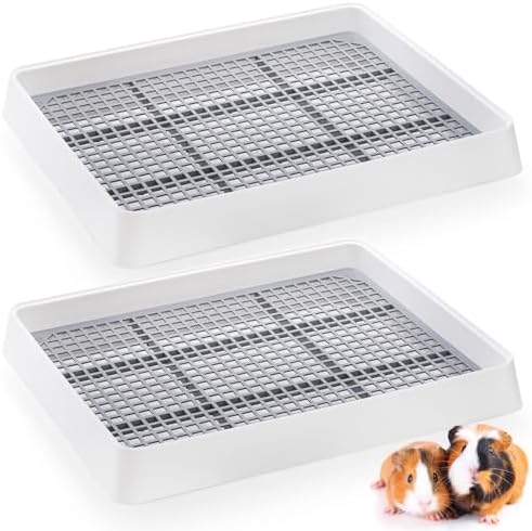 WUWEOT 2 Pack Large Rabbit Litter Box, Shallow Bunny Restroom Litter Tray by WUWEOT