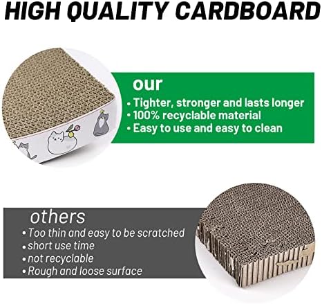 PatiencET Cat Scratcher Cardboard 4 Pack Cat Scratch Pad - Image 4