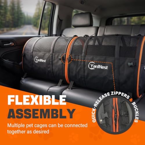2-Pack Collapsible Dog Crates for Car Travel, Connectable - Image 4