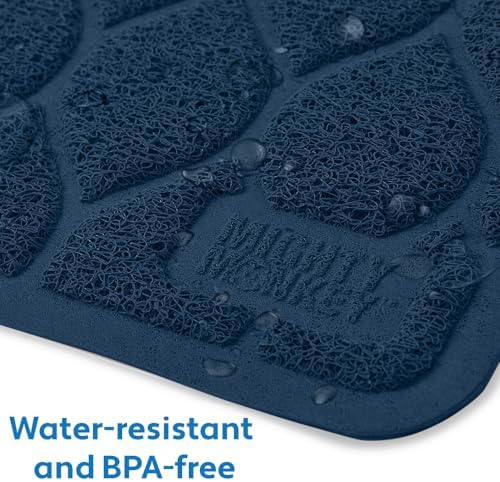 MIGHTY MONKEY Waterproof Cat Litter Box Mat, BPA Free, 24x17 Navy - Image 3