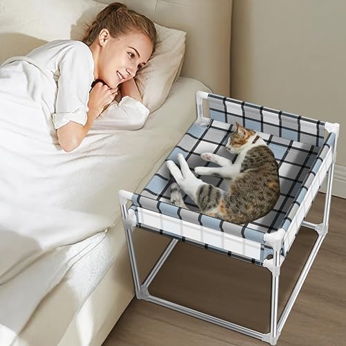 Bedside Cosleeper Dog Bed with Guardrail, 3-Fence Height Elevated Bed Dog by Unknown