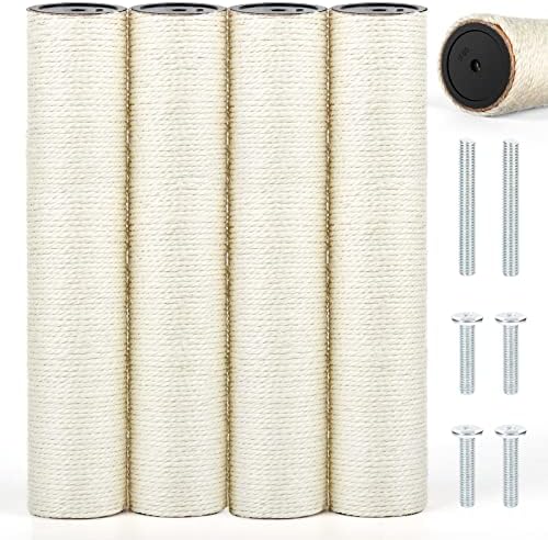 4 PCS M8 Cat Scratching Post Replacement, 15.7 x 3.1 Inch Sisal Pole Cat Tree by LifeIdeas