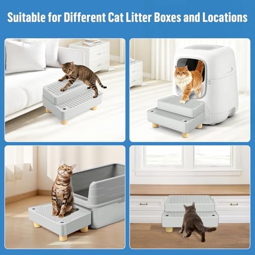 Extra Large 2 Steps Cat Litter Box Step Ramp, Cat Litter Catcher Mat - Image 6