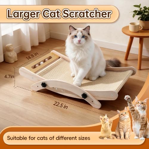 2-in-1 Sisal Cat Scratch Lounger, Convertible to Vertical Scratcher - Image 4