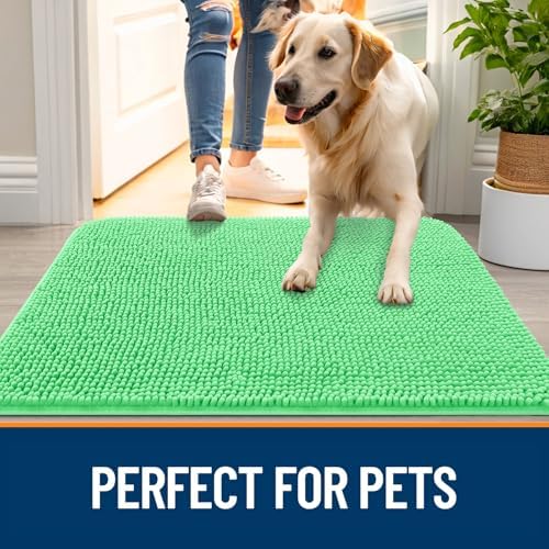 OLANLY Dog Door Mat for Muddy Paws 24x16, Super Absorbent Chenille Mud Mat - Image 6