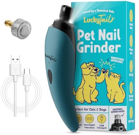 LuckyTail Dog Nail Grinder, Whisper-Quiet, Low-Vibration Trimmer by LuckyTail