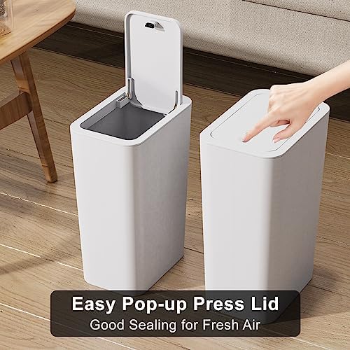 N. NETDOT 3 Pack 2.6 Gallon / 10L Bathroom Trash Can - Image 6