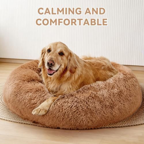 Medium Dog Bed, Washable Plush Donut Dog Bed, 28 Inch - Image 6