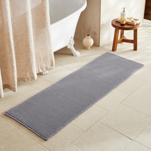 TYUU Waffle Runner Rug Bathroom, Long Boho Bath Mat, 72x24 Grey by TYUU