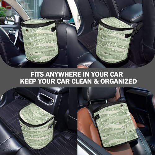 Car Trash Can Sage Florals Green Car Garbage Bag - Image 3
