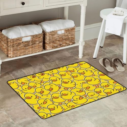 Cute Rubber Ducks Area Rug Non-Slip Soft Microfiber Washable Inside Floor Mats - Image 2