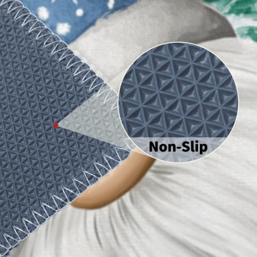 Giwawa Winter Gnome Bath Rug Pine Tree Absorbent Bathroom Rug Holiday Washable - Image 4
